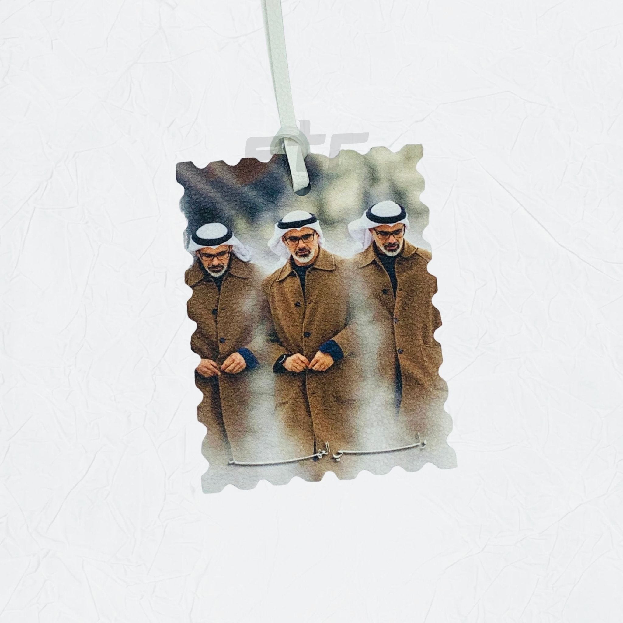 Leather Charm Double Side Sheikh Khaled bin Mohamed bin Zayed Al Nahyan